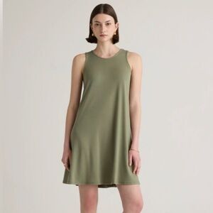 Quince Tencel Jersey Mini Swing Dress‎ Size Medium Sage New With Tags